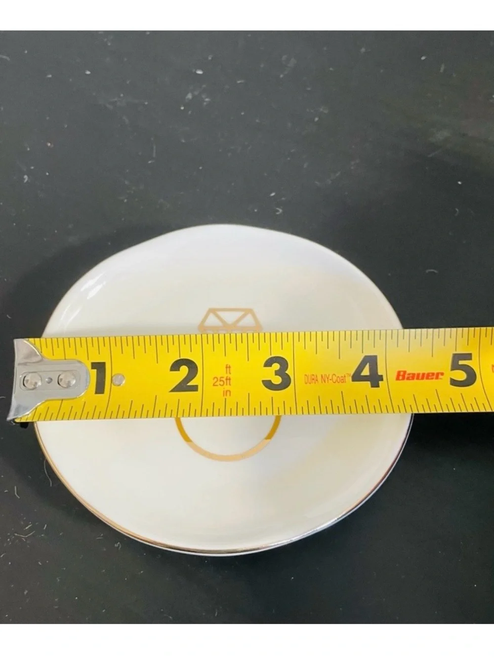 Gold-Accent White Ceramic Ring Dish Jewelry Tray